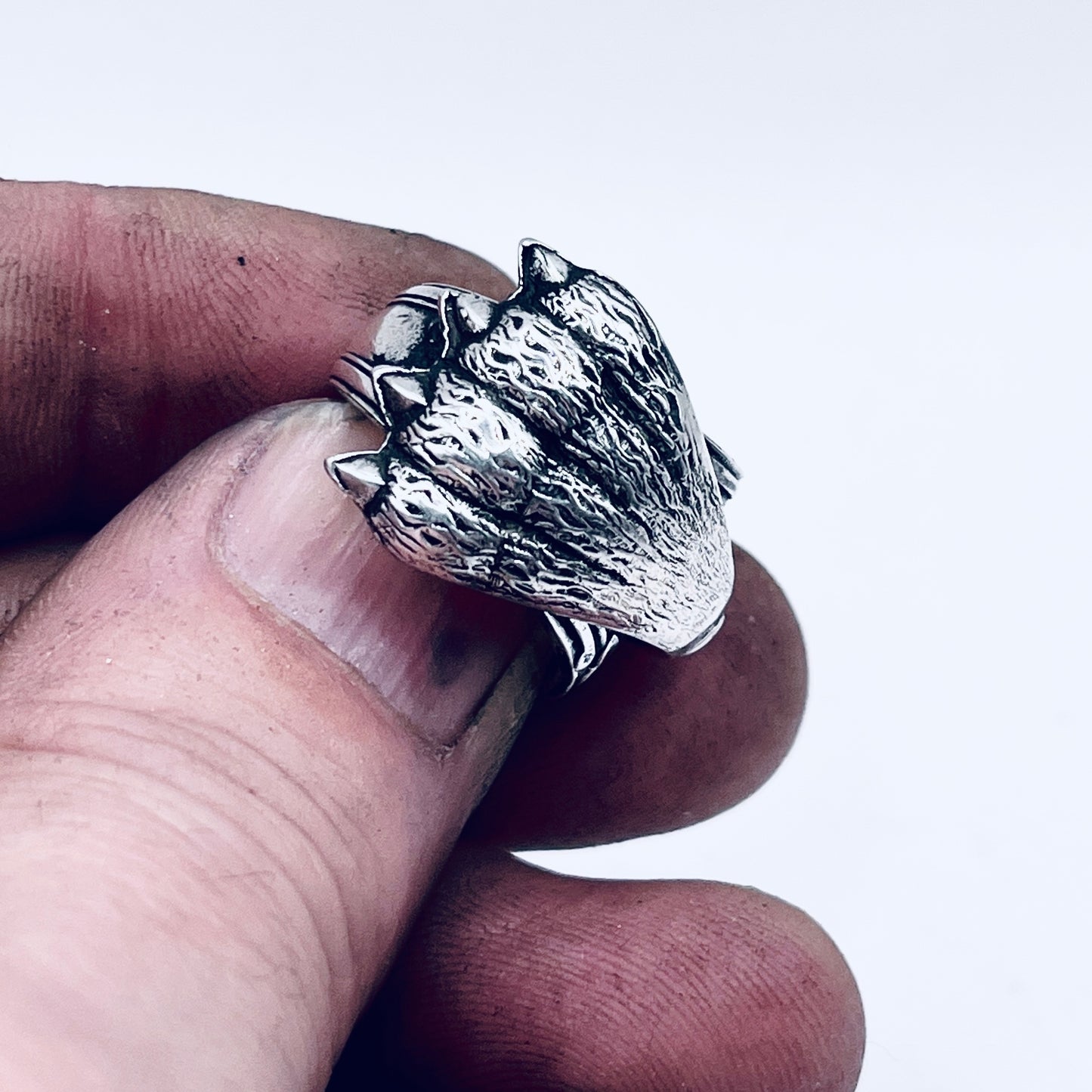 Anello Artigianale ZAMPA LEONE Mod. PINZETTA  SOVRAPPOSTA Realizzato con Antica posata in Argento (Prima Metà del ’900)
