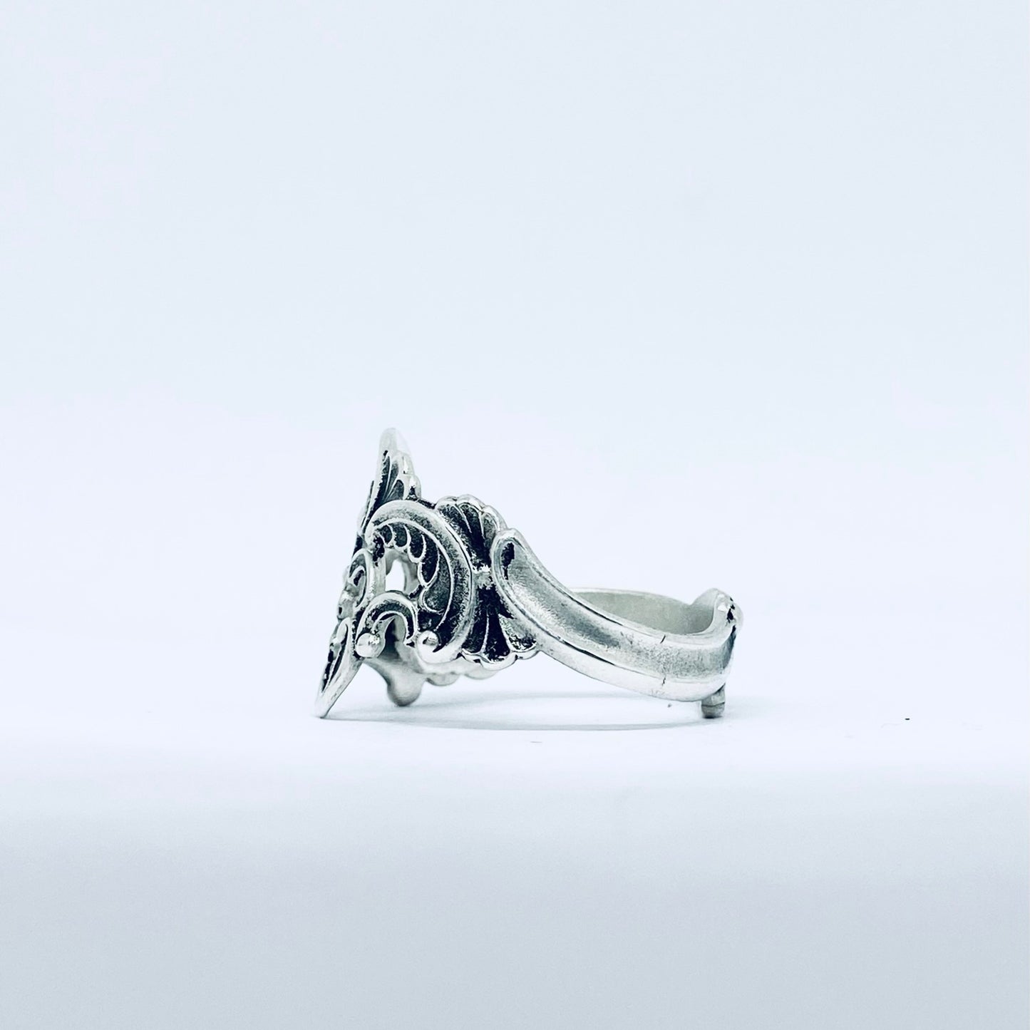 Anello Artigianale TRAFORATO Mod. CLASSICO/SPIRALE  Realizzato con Antica posata in Argento (Prima Metà del ’900)