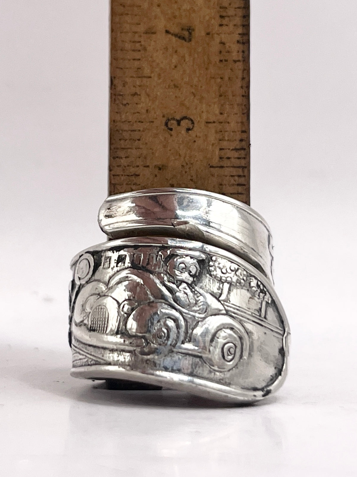 Anello Donald Duck ricavato da una posata antica in lega d’argento – vista 10