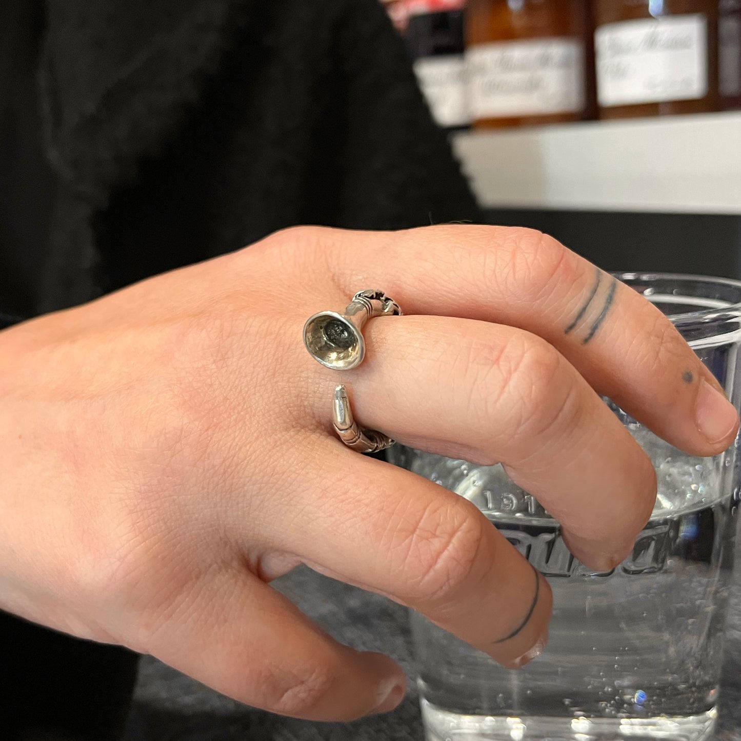 Anello Artigianale CLARINETTO Mod. CLASSICO  Realizzato con Antica SPILLA in Argento 800(Prima Metà del ’900)