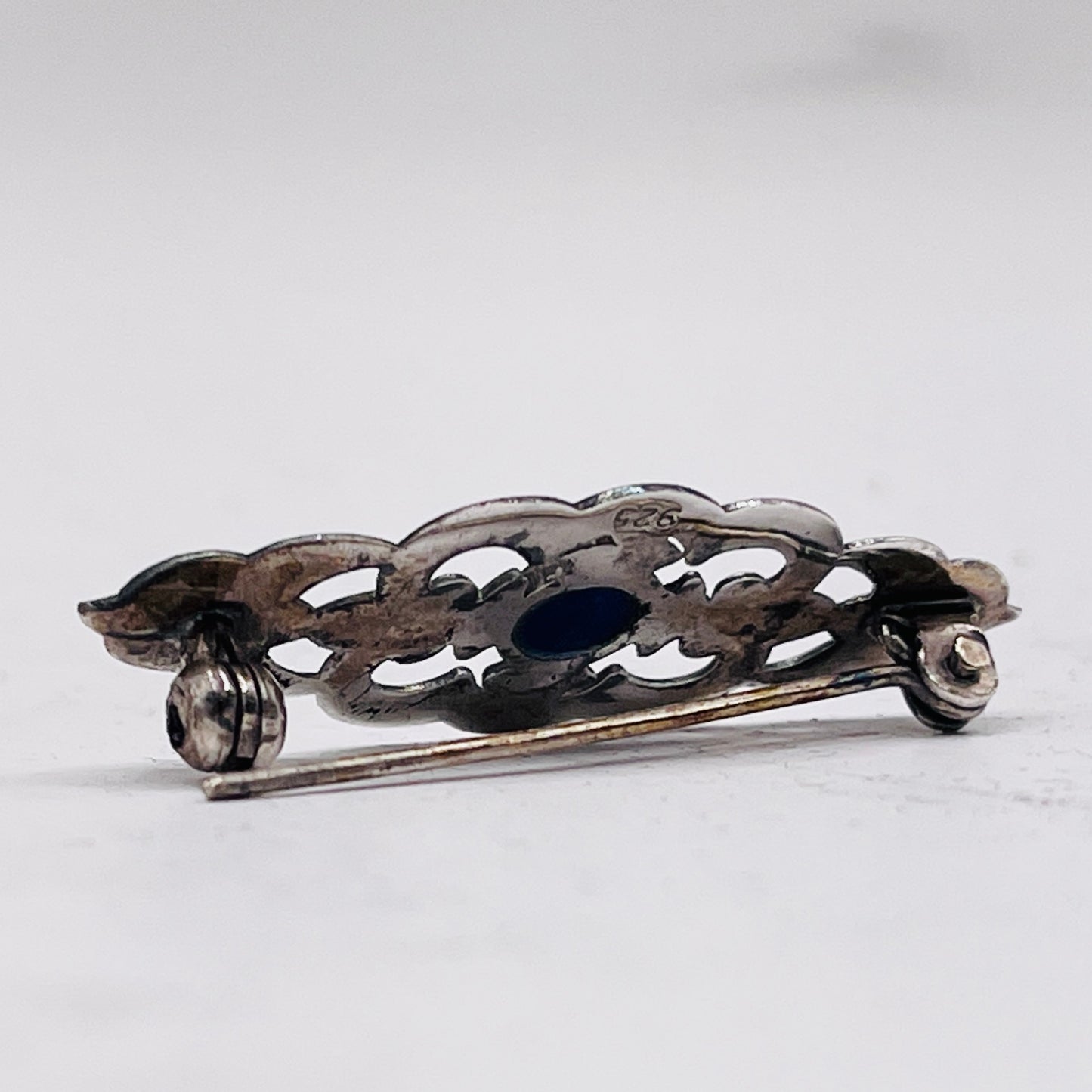 Anello Artigianale SPILLA LAPISLAZZULI Mod. SPILLA Realizzato con Antica spilla in Argento (Prima Metà del ’900)