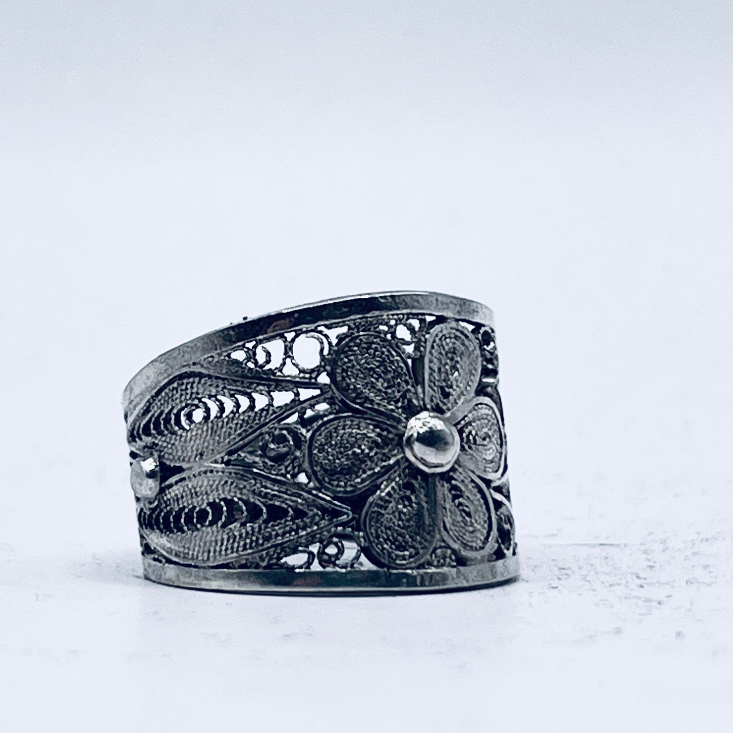Anello Artigianale FILIGRANA Mod. SPILLA Realizzato con Antica spilla in Argento (Prima Metà del ’900)