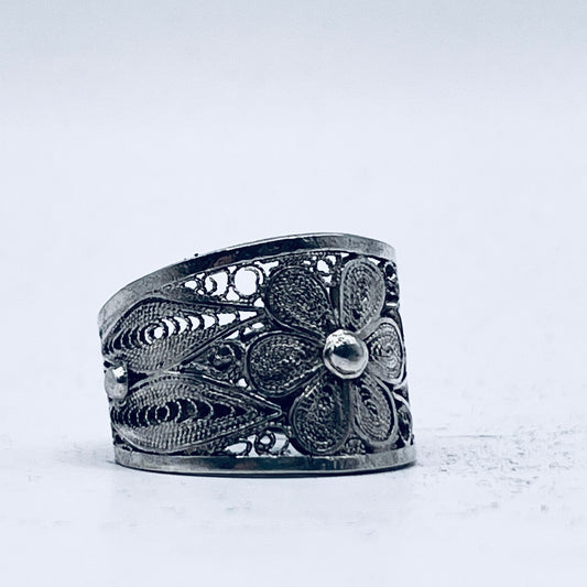 Anello Artigianale FILIGRANA Mod. SPILLA Realizzato con Antica spilla in Argento (Prima Metà del ’900)