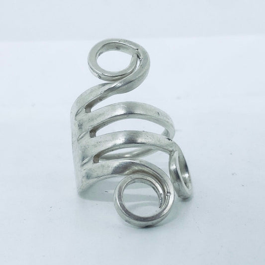 Anello Artigianale Mod. FORCHETTA ARRICCIATA  Realizzato con Antica posata in Argento (Prima Metà del ’900)