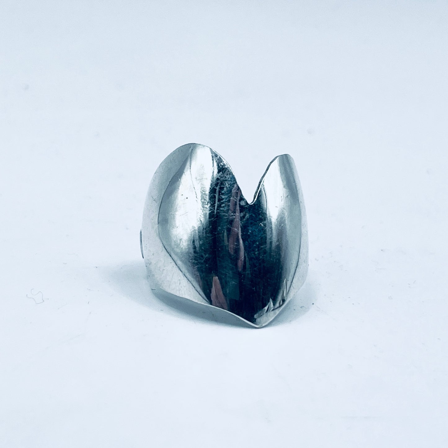 Anello Artigianale GRANDE CUORE Mod. CLASSICO  Realizzato con Antica posata in Argento (Prima Metà del ’900)