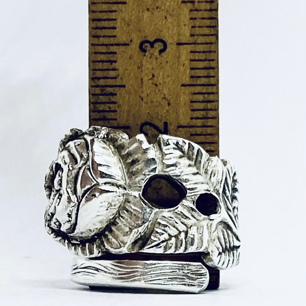 Anello Artigianale ROSA Mod. SPIRALE  Realizzato con Antica posata in Argento (Prima Metà del ’900)