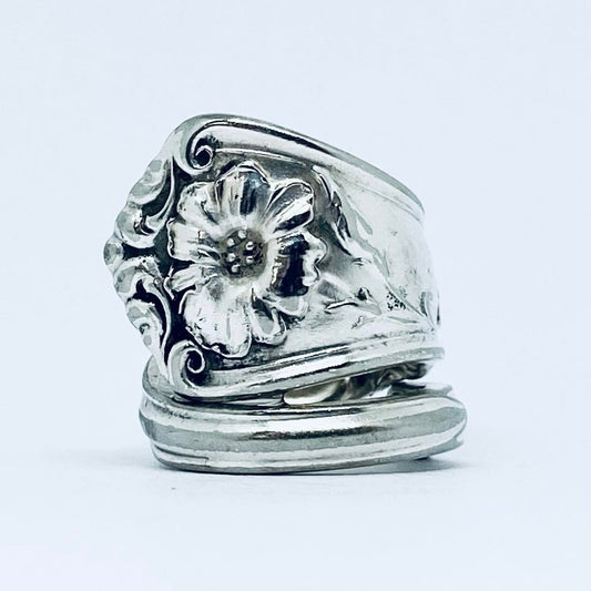 Anello Artigianale Mod. SPIRALE  Realizzato con Antica posata in Argento (Prima Metà del ’900)